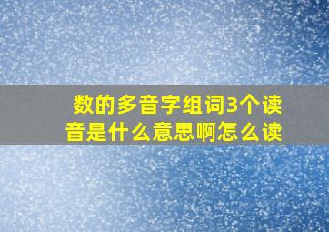 数的多音字组词3个读音是什么意思啊怎么读