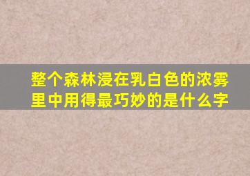 整个森林浸在乳白色的浓雾里中用得最巧妙的是什么字