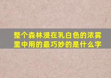 整个森林浸在乳白色的浓雾里中用的最巧妙的是什么字