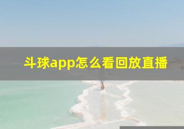 斗球app怎么看回放直播