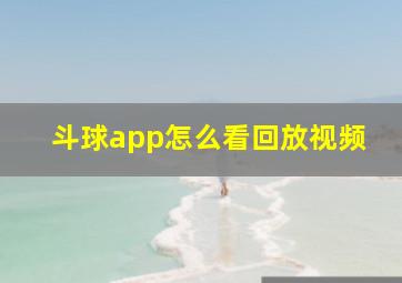 斗球app怎么看回放视频