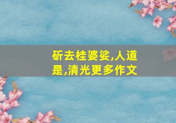 斫去桂婆娑,人道是,清光更多作文