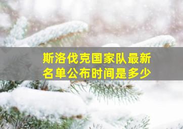 斯洛伐克国家队最新名单公布时间是多少