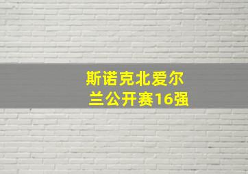 斯诺克北爱尔兰公开赛16强