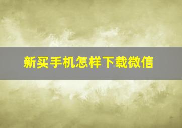 新买手机怎样下载微信