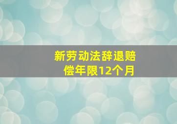 新劳动法辞退赔偿年限12个月