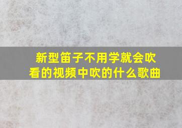 新型笛子不用学就会吹看的视频中吹的什么歌曲