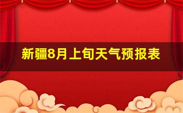 新疆8月上旬天气预报表