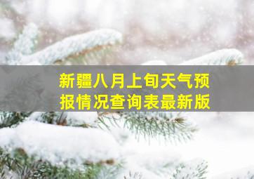 新疆八月上旬天气预报情况查询表最新版