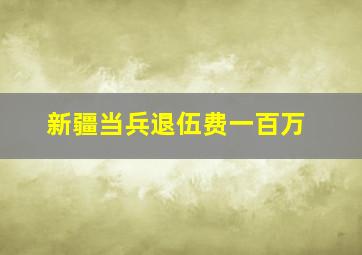 新疆当兵退伍费一百万