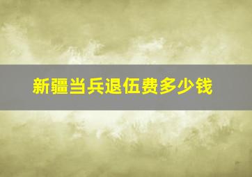 新疆当兵退伍费多少钱