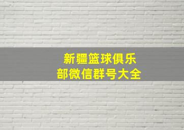 新疆篮球俱乐部微信群号大全