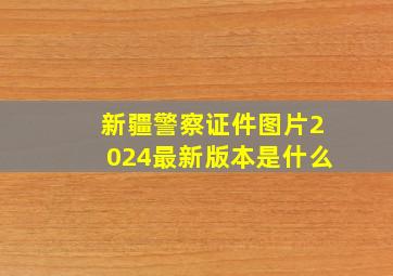 新疆警察证件图片2024最新版本是什么