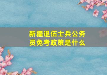 新疆退伍士兵公务员免考政策是什么