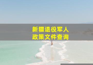 新疆退役军人政策文件查询