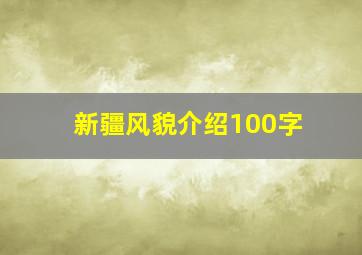 新疆风貌介绍100字