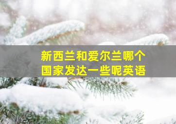 新西兰和爱尔兰哪个国家发达一些呢英语