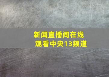 新闻直播间在线观看中央13频道