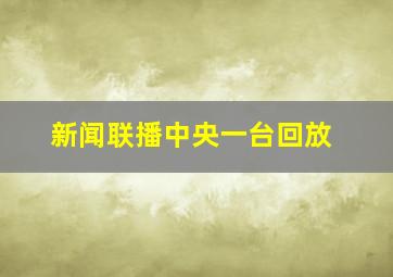 新闻联播中央一台回放