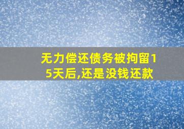 无力偿还债务被拘留15天后,还是没钱还款