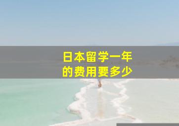 日本留学一年的费用要多少