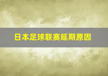 日本足球联赛延期原因