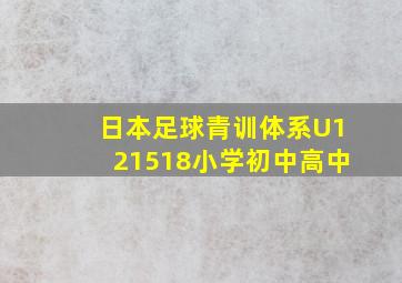 日本足球青训体系U121518小学初中高中