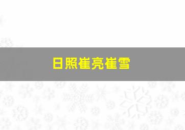 日照崔亮崔雪