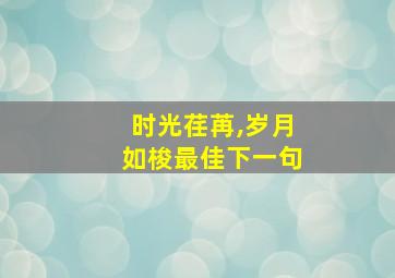 时光荏苒,岁月如梭最佳下一句