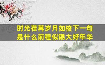 时光荏苒岁月如梭下一句是什么前程似锦大好年华