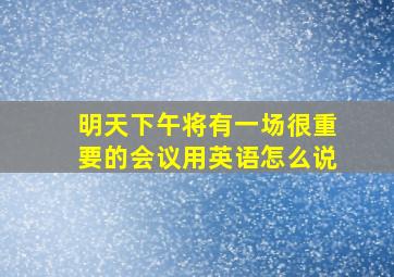 明天下午将有一场很重要的会议用英语怎么说