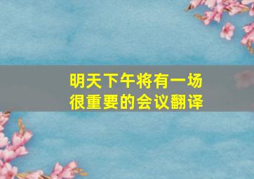 明天下午将有一场很重要的会议翻译