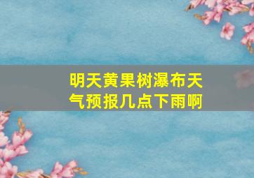 明天黄果树瀑布天气预报几点下雨啊