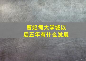 曹妃甸大学城以后五年有什么发展