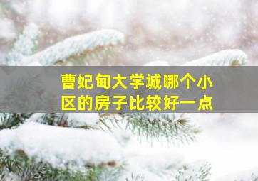 曹妃甸大学城哪个小区的房子比较好一点