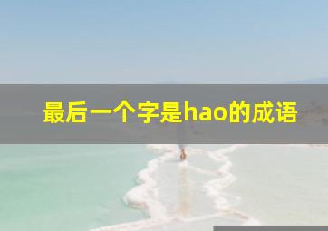 最后一个字是hao的成语