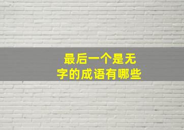 最后一个是无字的成语有哪些