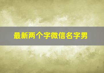 最新两个字微信名字男