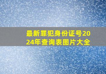 最新罪犯身份证号2024年查询表图片大全