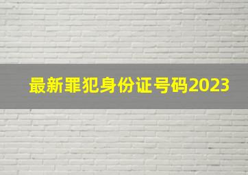 最新罪犯身份证号码2023