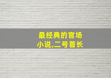 最经典的官场小说,二号首长