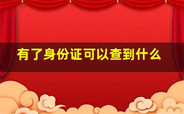 有了身份证可以查到什么