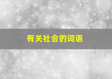 有关社会的词语