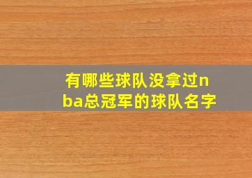 有哪些球队没拿过nba总冠军的球队名字