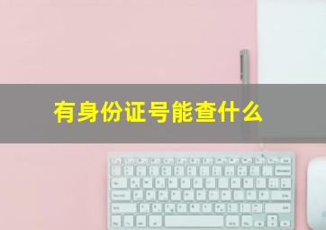 有身份证号能查什么