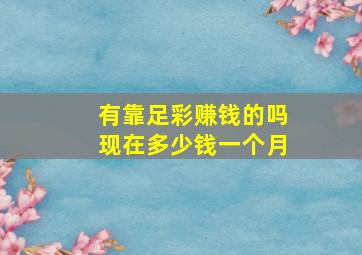 有靠足彩赚钱的吗现在多少钱一个月