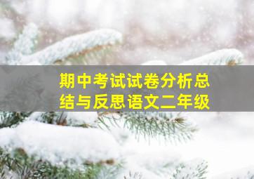 期中考试试卷分析总结与反思语文二年级