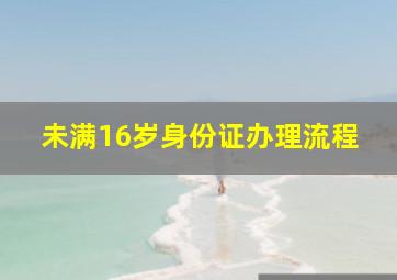 未满16岁身份证办理流程