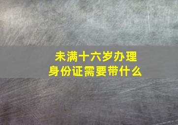 未满十六岁办理身份证需要带什么