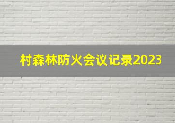 村森林防火会议记录2023